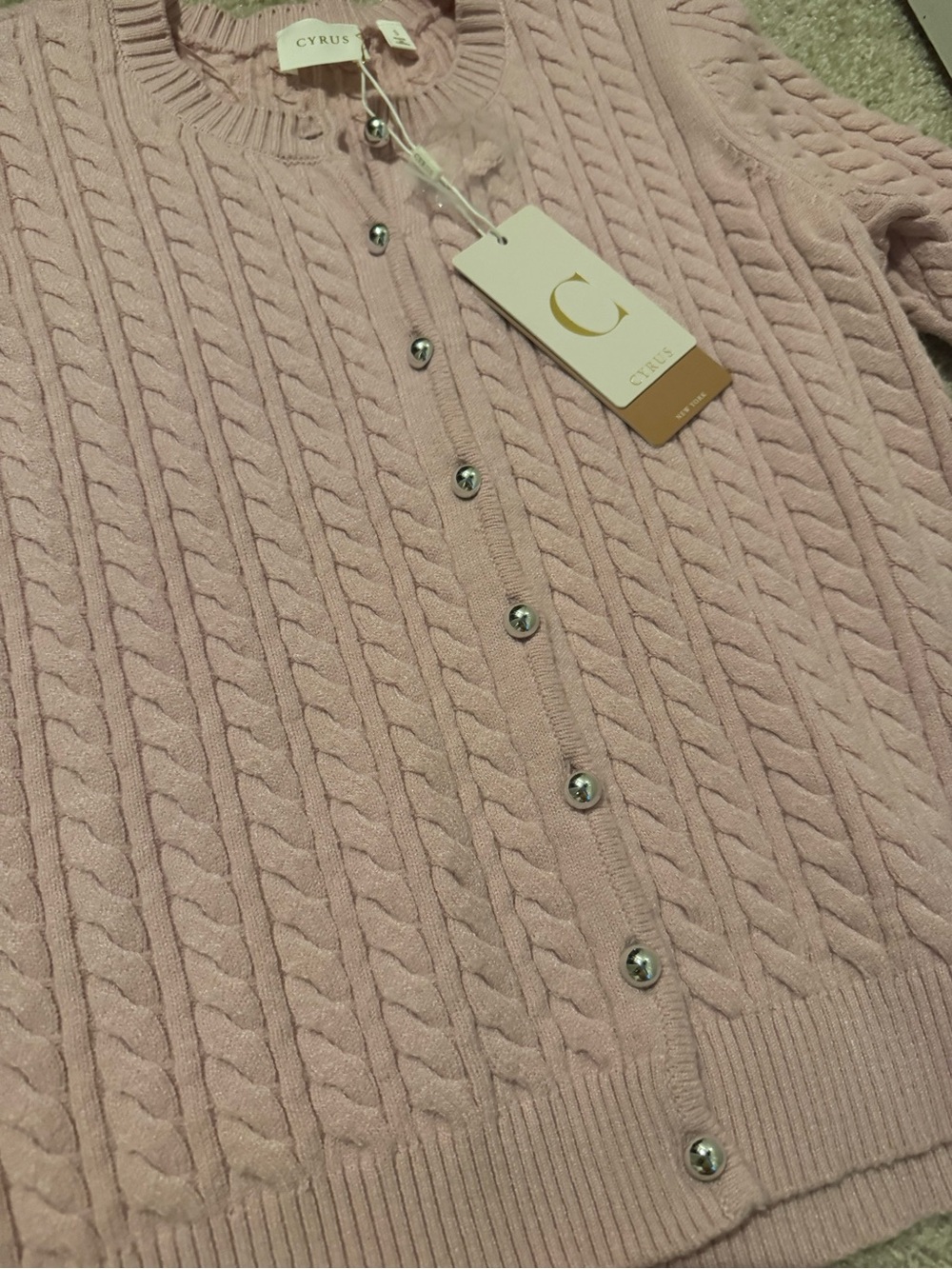 Light pink short sleeve cardigan - Picture 2 of 3